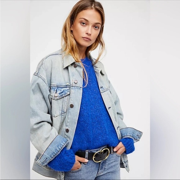 Free People Denim Trucker Jacket Sz XS/S - Picture 7 of 7